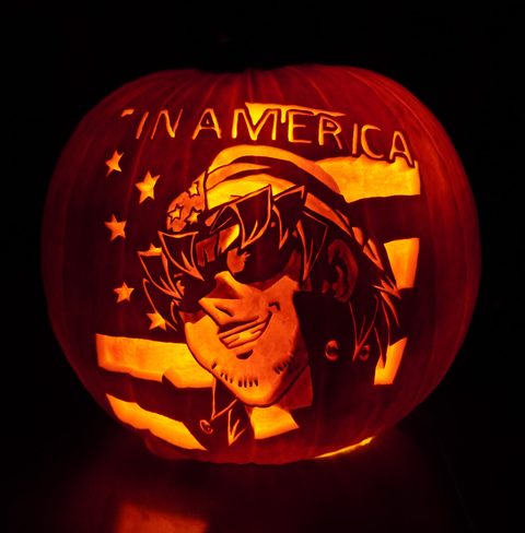Bandit Keith pumpkin carving