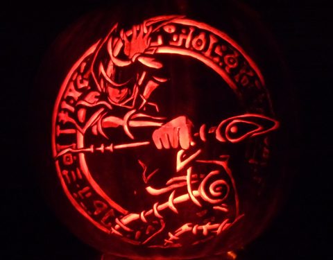 Dark Magician pumpkin carving