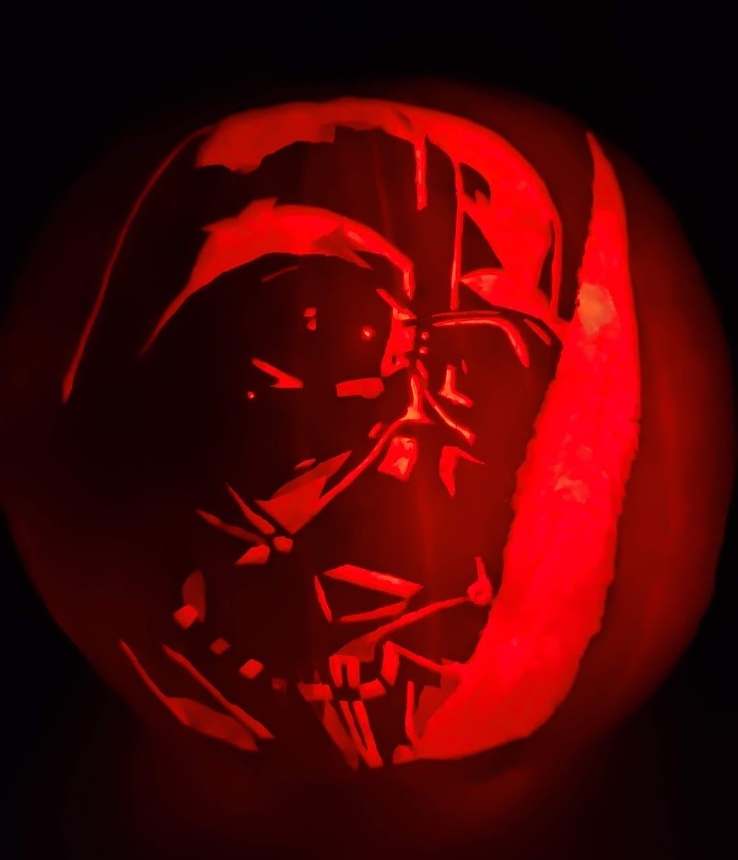 Darth Vader pumpkin carving