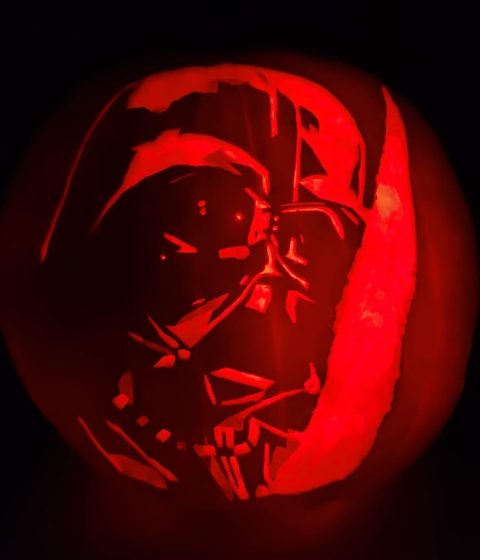 Darth Vader pumpkin carving