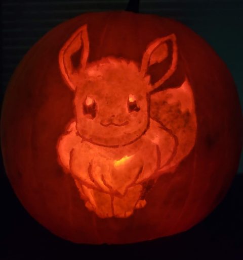 Eevee pumpkin carving