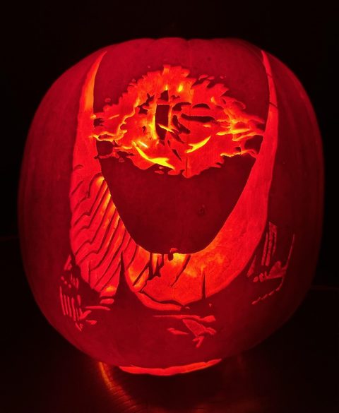 Eye of Sauron pumpkin carving