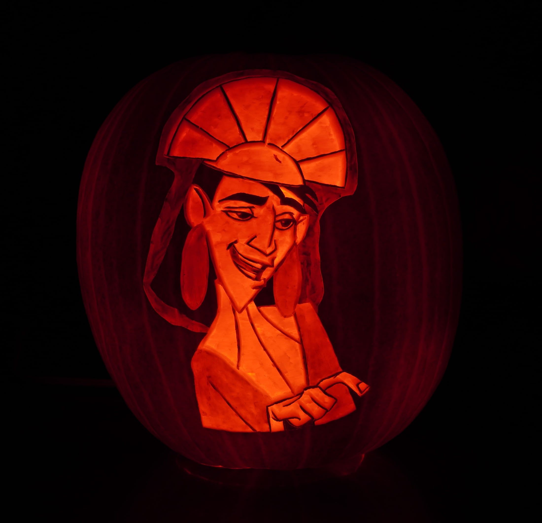 Kuzco pumpkin carving
