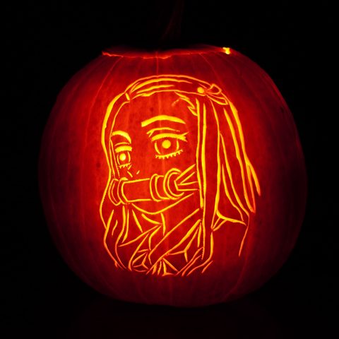 Nezuko pumpkin carving
