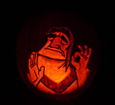 Pacha pumpkin carving