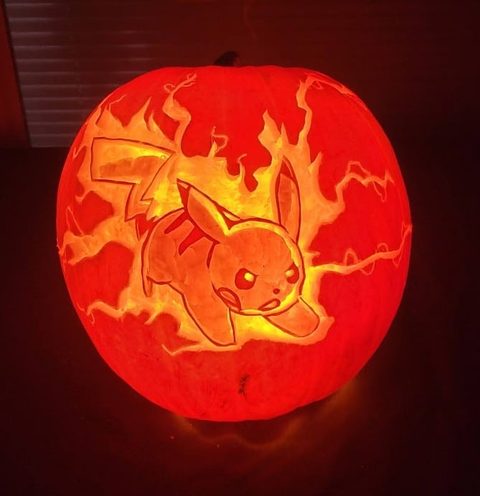 Pikachu pumpkin carving