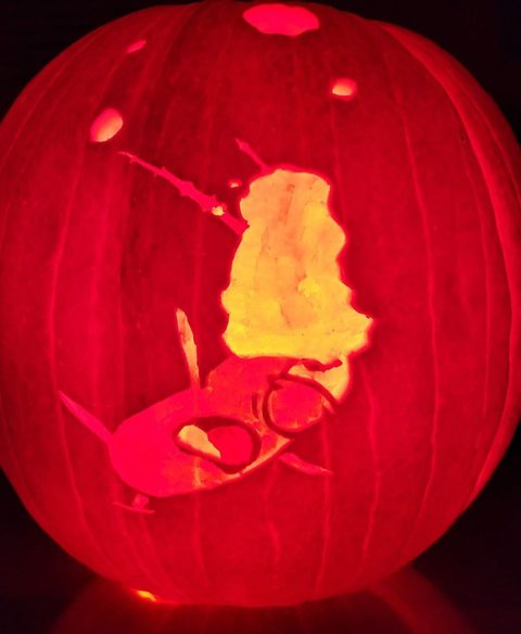 Plankton pumpkin carving