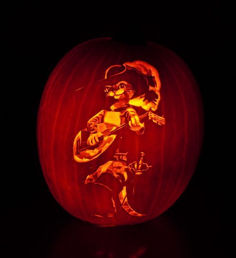 Puss in Boots pumpkin carving