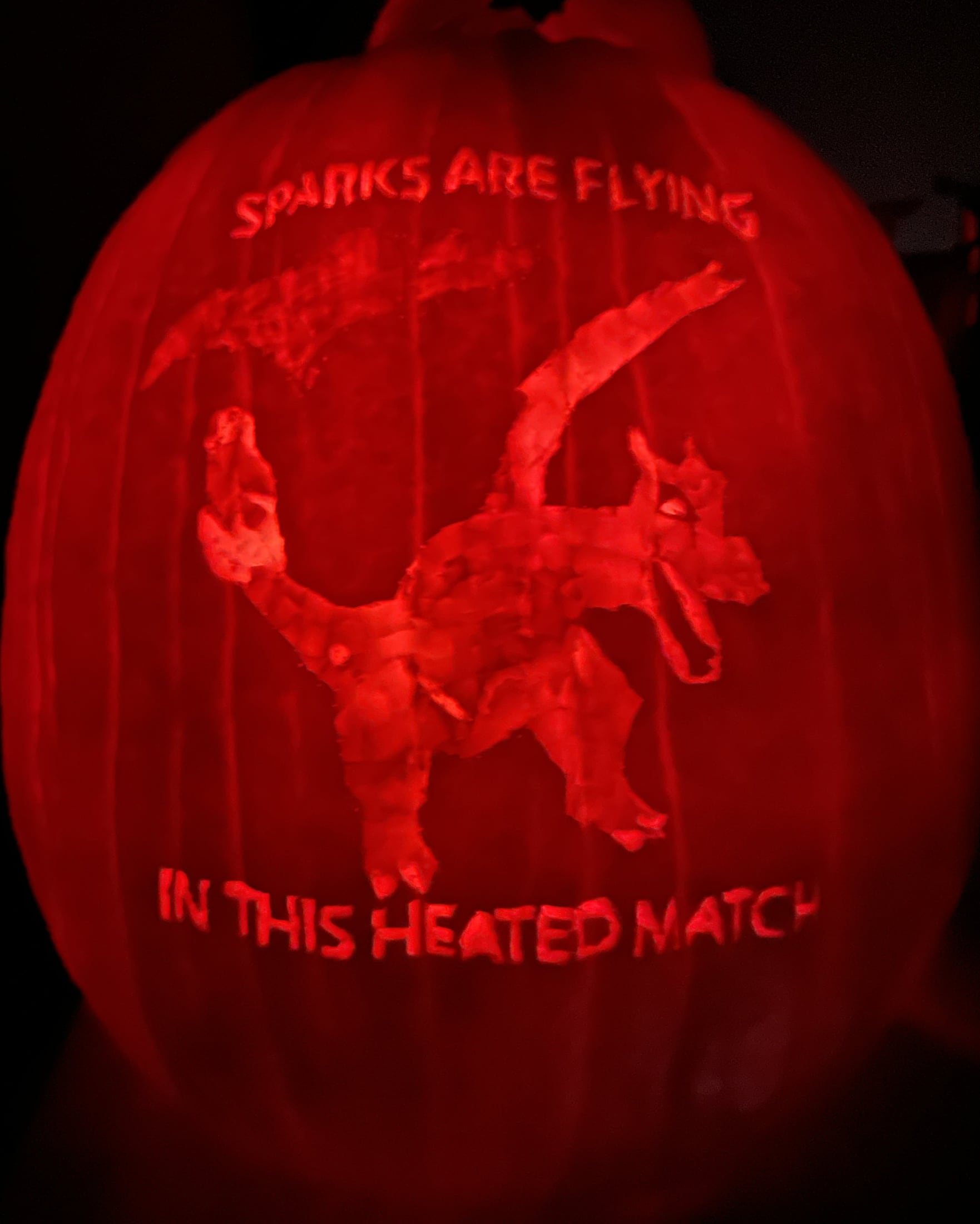 Sparks Are Flying pumpkin carving