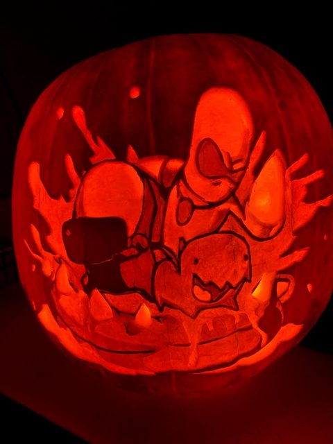 Spawning Pool Party pumpkin carving