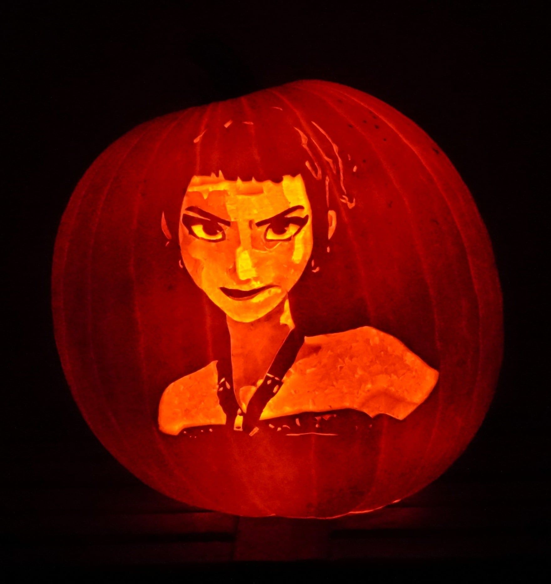 Zoey pumpkin carving